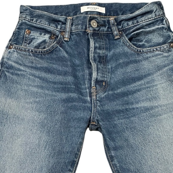 MOUSSY Revolve Denim Jeans Size 24 High Rise Ankle Straight‎ Wide Leg Boyfriend - Picture 5 of 9